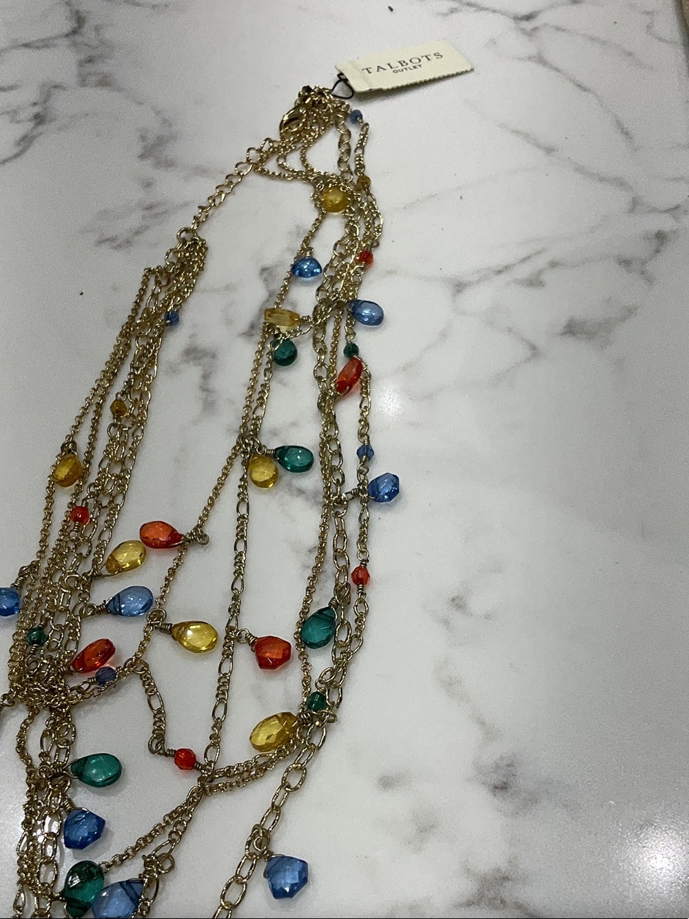 Talbot Gold Multicolor Teardrop Layered Necklace - Picture 4 of 4